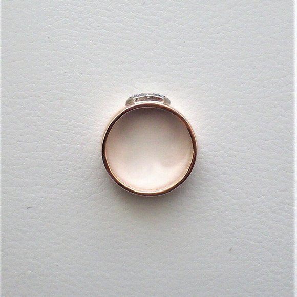 Vintage Russian USSR Solid 14K Rose Pink White Gold Diamond Wedding Band Ring - Picture 3 of 7